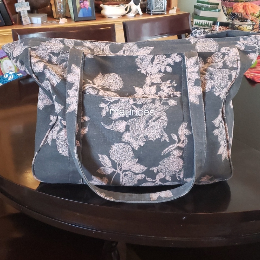 Maurices Gray & Pink Tote Bag